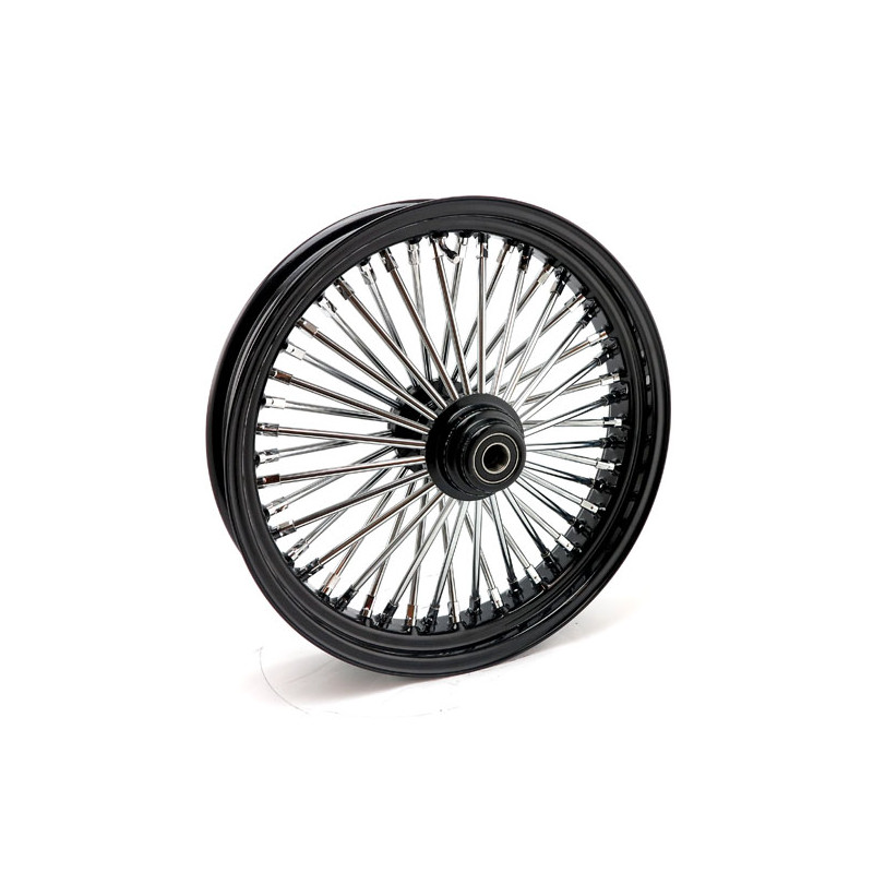 MCS Radial 48 fat spoke front wheel 3.50 x 18 SF black 04-07 Dyna (excl 04-05 FXDWG)