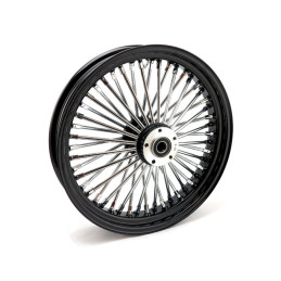 MCS Radial 48 fat spoke front wheel 3.50 x 18 SF black 04-07 Dyna (excl 04-05 FXDWG)