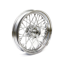 3.00 x 16 wheel 40 spokes chrome 67-72 FL front and rear 71-72 FX rear only