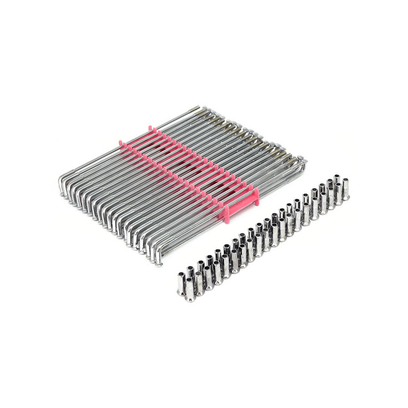 Spoke set 19", 205mm. Chrome 73-99 H-D FX DIABOLO FRONT/DROP-CEN RIM