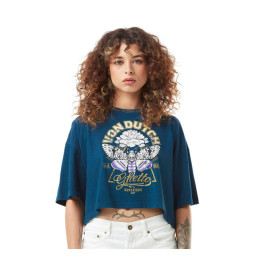 Тениска Crop Top Von Dutch за жени, синя, размер M