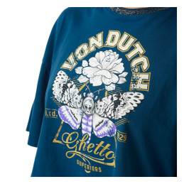 Тениска Crop Top Von Dutch за жени, синя, размер M