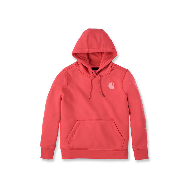 Carhartt Logo Sleeve women hoodie bittersweet XL