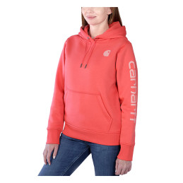 Carhartt Logo Sleeve women hoodie bittersweet XL