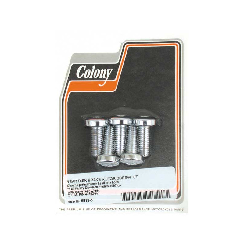 Zestaw śrub do tarczy hamulcowej przedniej/tylnej kolonii. Śruba z głowicą guzikową torx Tył: 92-23 B.T. 92-22(tylko dla modelu 