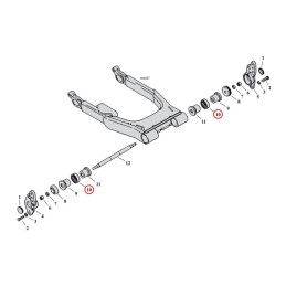 All Balls Racing, swingarm bearing set 02-23 FLT/Touring (2 used) 06-17(NU)Dyna (1 used on left side)