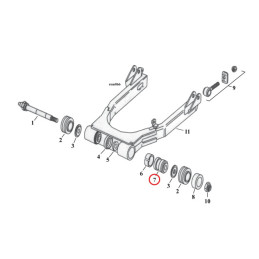 Bushing assembly, inner swingarm 82-94 FXR 80-01 FLT/Touring (NU)