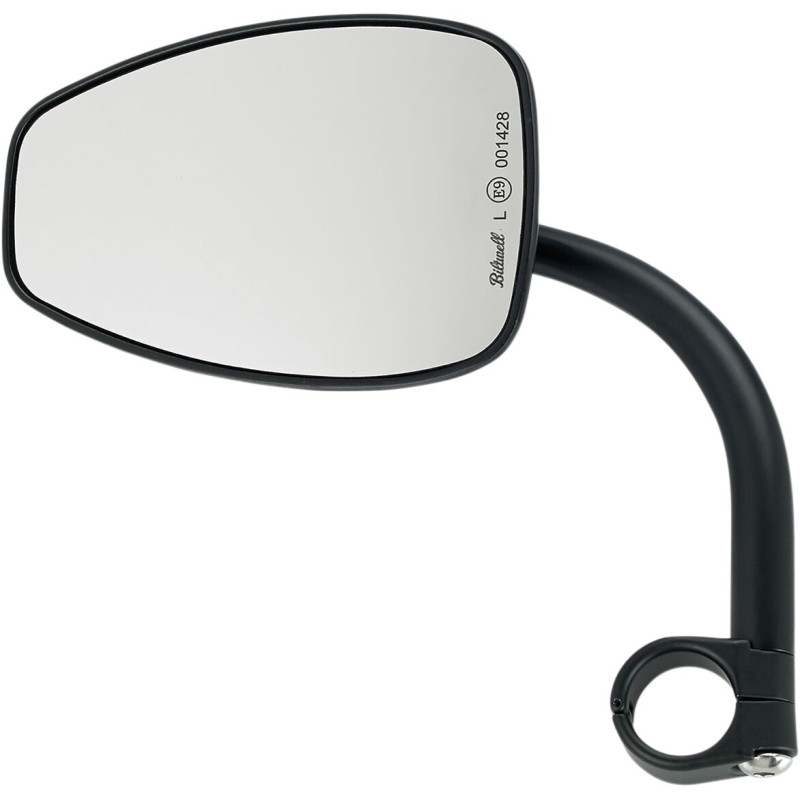 MIRROR T-DROP W/MNT 1" BK 