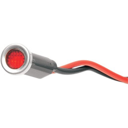 Červené LED světlo s nerezovým rámečkem 0,3"