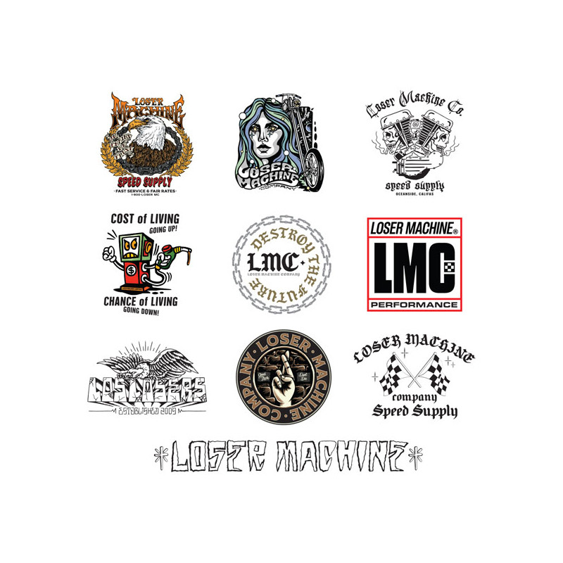 Loser Machine LMC stickers pack x Your bike fridge window or whatever you please