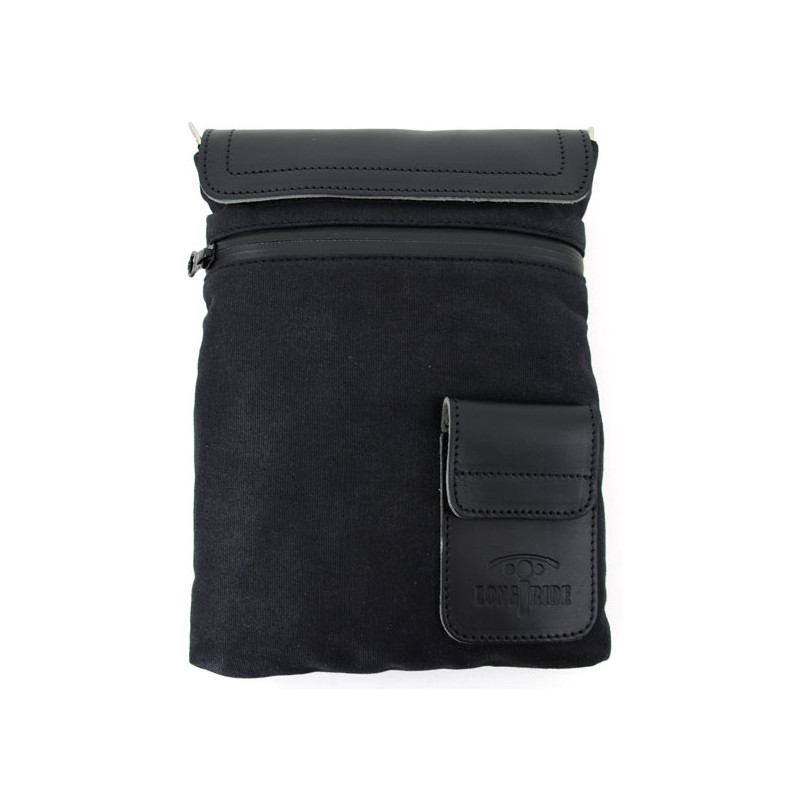 Długa podróż, mała torba woskowana na bagażnik/sakwę Heritage. Czarna Uniwersalna