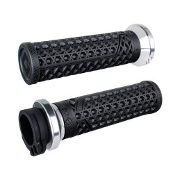 ODI, V-TWIN Lock-On GRIPS VANS Signature, Cable. Silver 74-22 H-D with single or dual throttle cables (excl. Street) (NU)