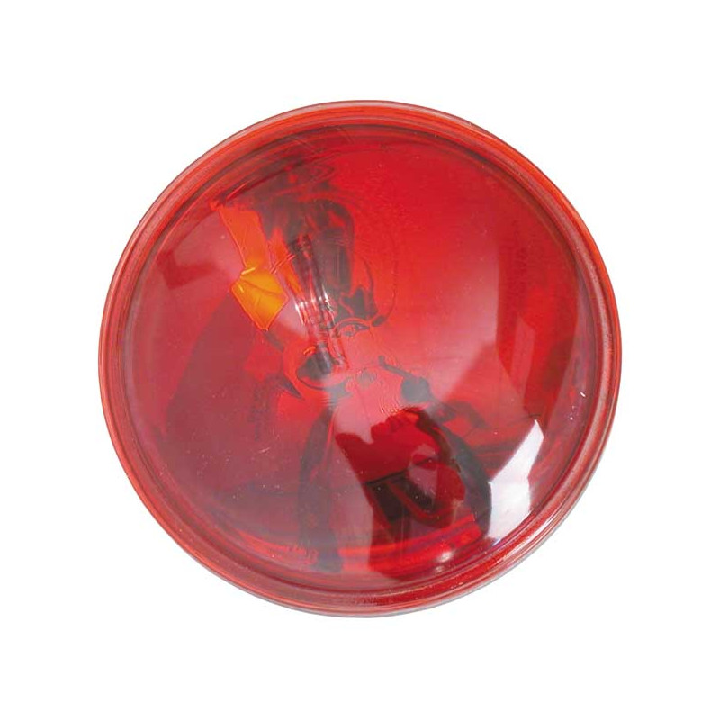 Lampa przednia 4-1/2" 30W 12V. Przezroczysta czerwona soczewka