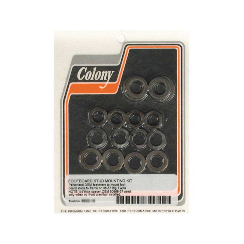 Colony, floorboard stud mount kit. Black 36-57 B.T. (NU)