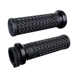 ODI, V-TWIN Lock-On GRIPS VANS Signature, Cable. Black 74-22 H-D with single or dual throttle cables (excl. Street) (NU)