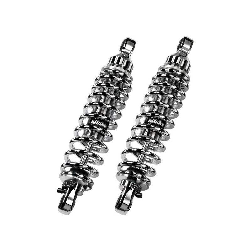  Bitubo, WME dual shock absorber set. Chrome. 336mm 07-08 XL 1200 C Sportster C Custom 07-12 XL 1200 N Nightster 04-19 XL 1200 T