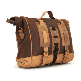 Torba na siodło z woskowanej bawełny Longride Old Chopper. Uniwersalna, kolor brązowy marron.