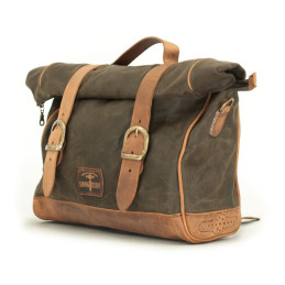 Longride, Old Chopper waxed cotton saddlebag. Khaki Universal