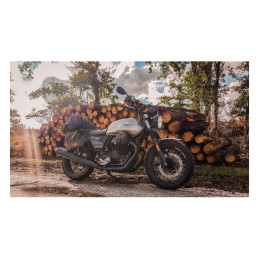 Longride, Old Chopper waxed cotton saddlebag. Khaki Universal