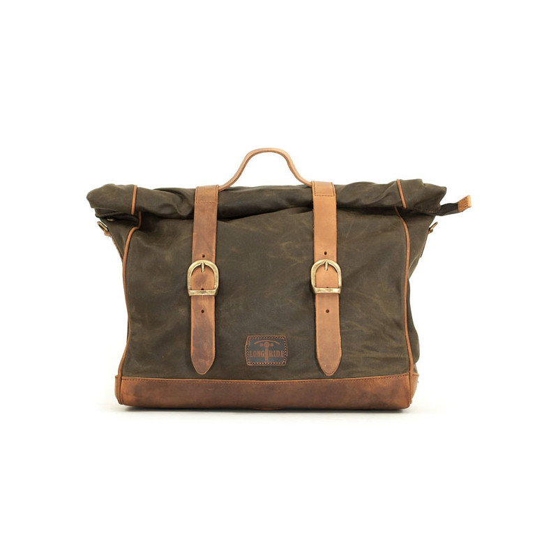 Longride, Old Chopper waxed cotton saddlebag. Khaki Royal Enfield: Interceptor 650 Royal Enfield Continental GT 650 Moto Guzzi: 