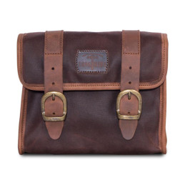 Longride, Mini waxed cotton saddlebag. Marron Brown 