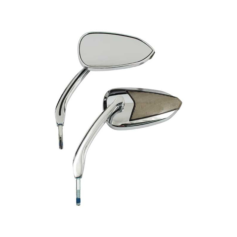 Zestaw luster z kierunkowskazami LED. Chrom