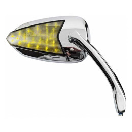 Zestaw luster z kierunkowskazami LED. Chrom