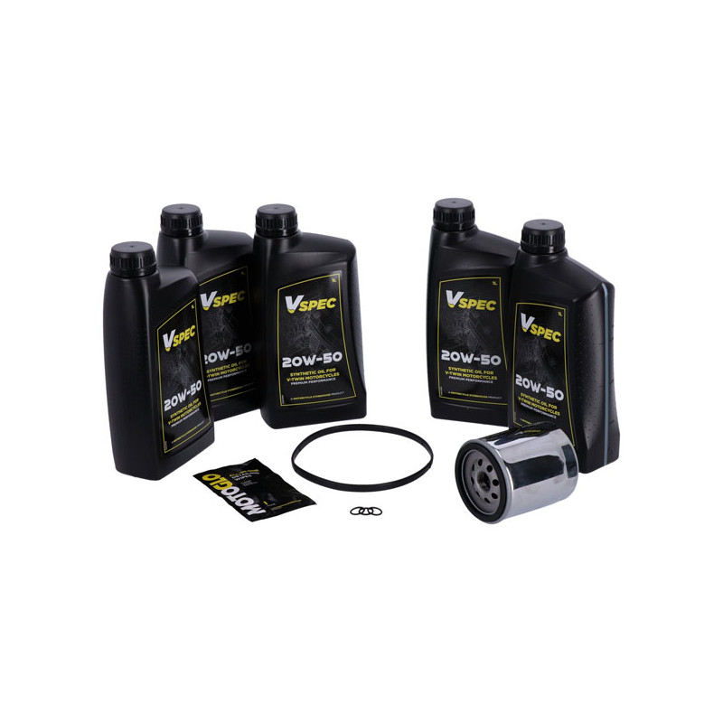 MCS, Big Oil service kit. Full synthetic. Chrome filter 07-16 FLT/Touring 09-16 Trike (NU)