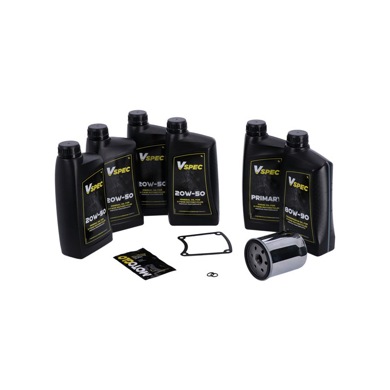 Zestaw serwisowy MCS do motocykli Big Oil. Mineralny. Filtr chromowany 86-98 FLT/Touring (tylko dla modelu i rocznika)