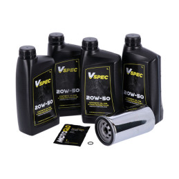 MCS, engine oil service kit. 20W50 Synthetic 91-98 Dyna (NU)