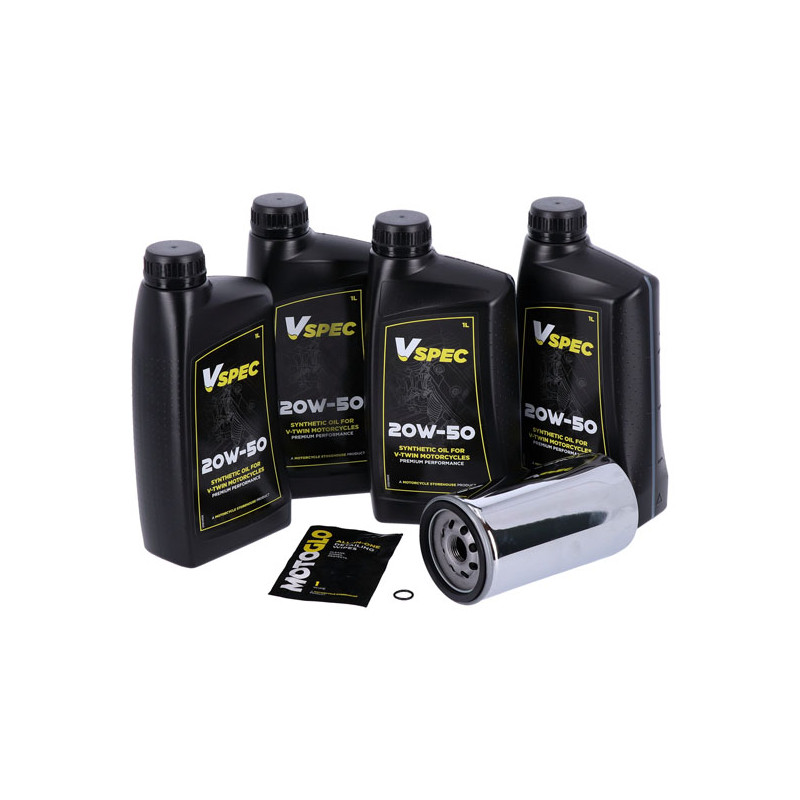 MCS, engine oil service kit. 20W50 Synthetic 91-98 Dyna (NU)