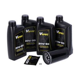 MCS, engine oil service kit. 20W50 Synthetic 91-98 Dyna (NU)