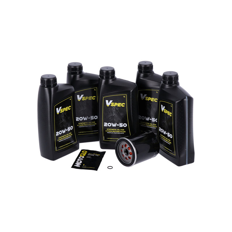 Zestaw serwisowy oleju silnikowego MCS. Syntetyk 20W50 dla modeli Softail 18-23, Touring 17-23, Trike 17-23