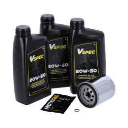 MCS, engine oil service kit. 20W50 Synthetic 99-17 Softail 99-17 Dyna (NU)