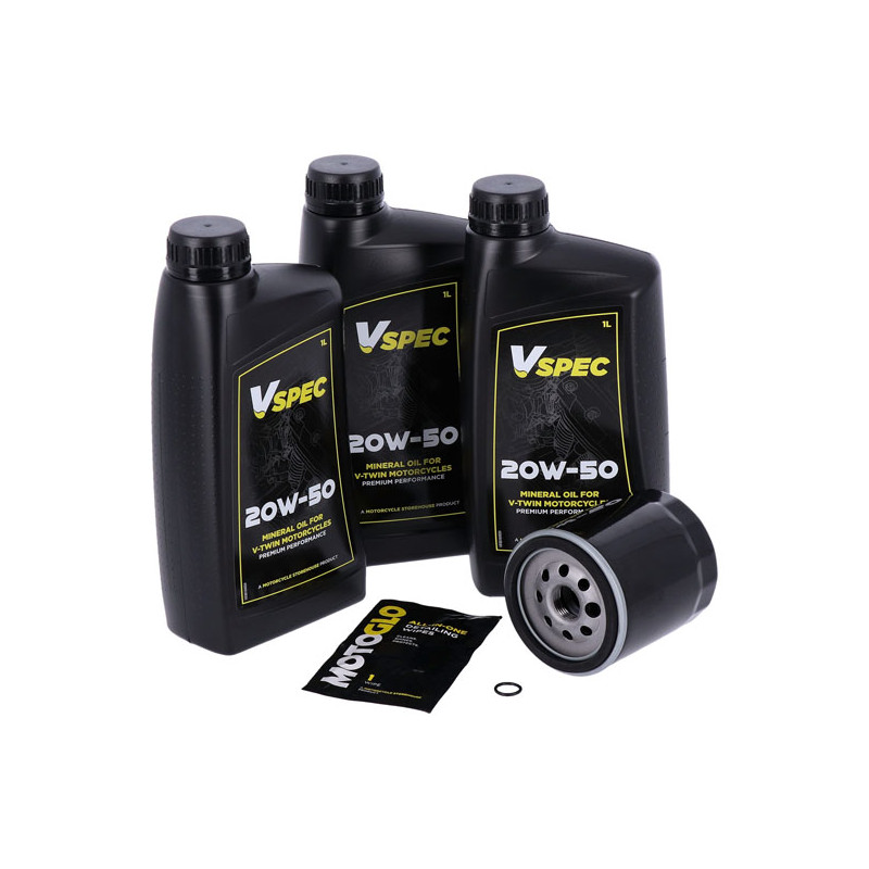 MCS, engine oil service kit. 20W50 Mineral 00-17 Softail 99-17 Dyna (NU)
