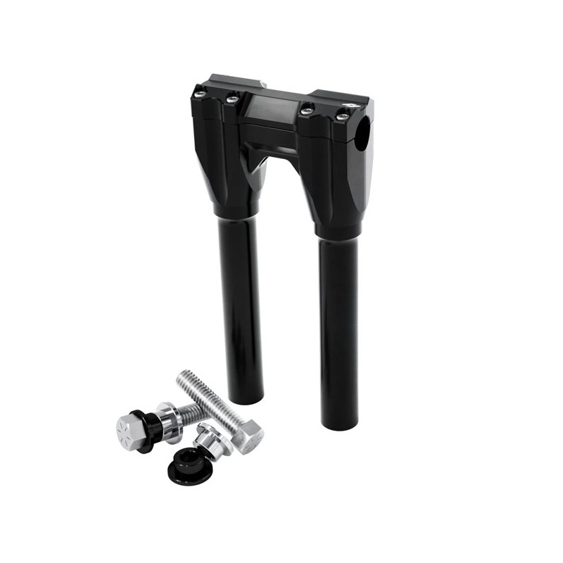 Kraus, Straight Riser set. 28mm clamp, 250mm rise. Blac 84-23 H-D (excl. 2023 CVO Road Glide or CVO Street Glide)