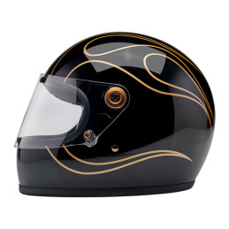 Biltwell Gringo S helma lesklá černá s plameny S