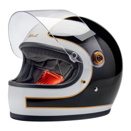 Cască Biltwell Gringo S alb/negru gloss tracker M