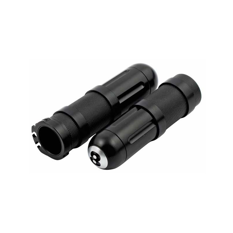 HKC H/B GRIPS YOUNG GUN, EIGHT BALL 74-22 H-D with single or dual throttle cables (excl. Street) (NU)