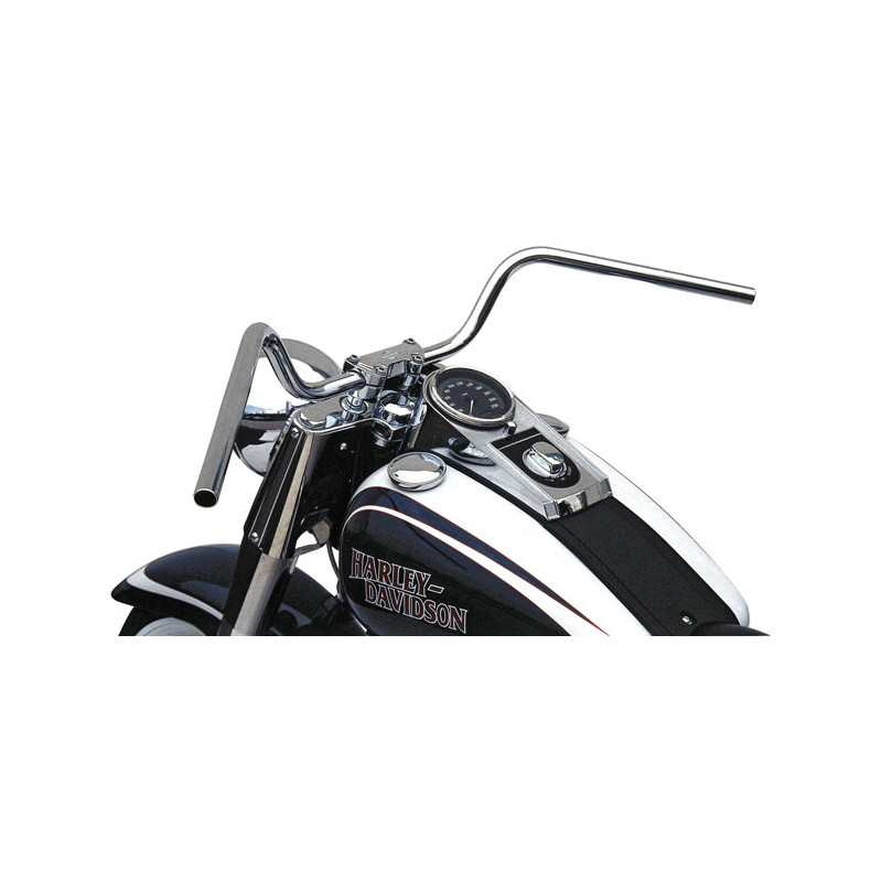 TRW 1" Mystic High handlebar chrome 5.5" rise ABE 82-22 H-D (excl. 08-22 e-throttle and 88-11 Springers) with 1" I.D. risers (NU