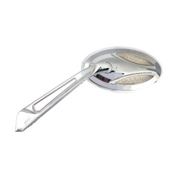 Zestaw lusterko z kierunkowskazami LED Cateye. Chrom 65-UP H-D