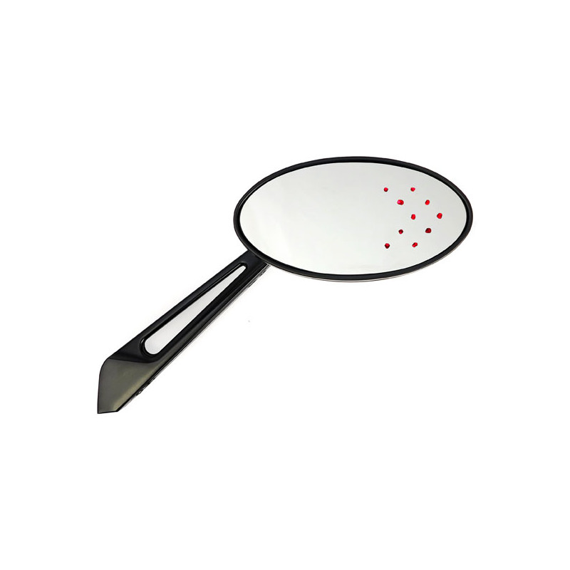 LED Cateye turn signal mirror set. Black, amber front lens 65-UP H-D