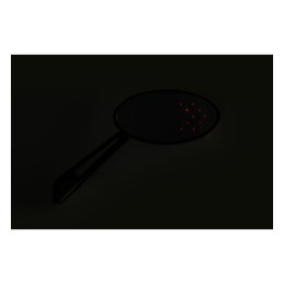 LED Cateye turn signal mirror set. Black, amber front lens 65-UP H-D