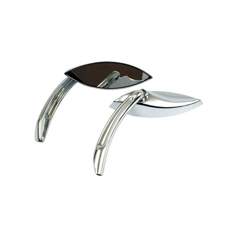 Snake Eye mirror set. Chrome 65-UP H-D