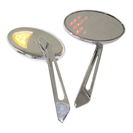 Sada zrcátek s LED blinkry Cateye pro H-D 65-UP
