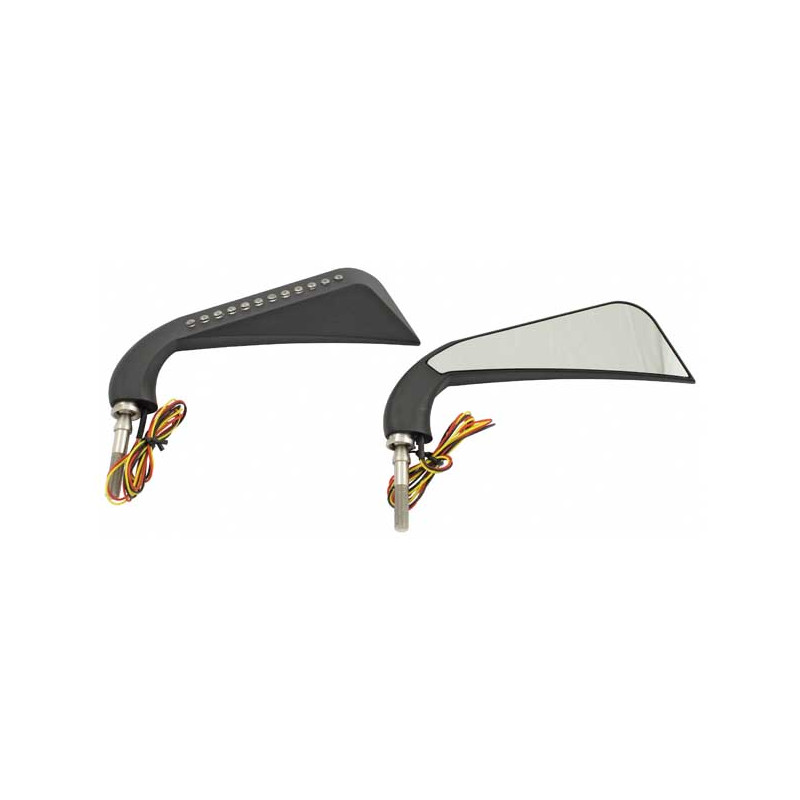 Komplet lusterka z kierunkowskazami LED California. Czarne