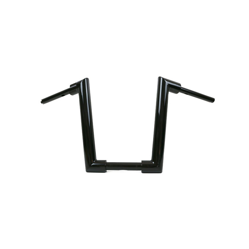 Kodlin, kierownica 2" Str8Up wysoka 38 cm. Czarna 18-23 M8 Fat Boy z niestandardowymi podwyżkami o średnicy 1-1/4" i obszarem za