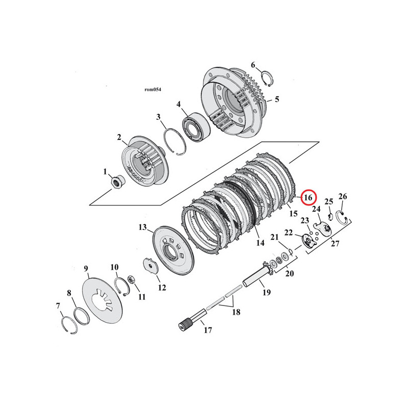 Alto, clutch plate set. Red Eagle 90-97 B.T. 91-22 XL 08-12 XR1200 (NU)