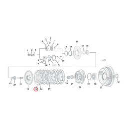 Alto, clutch plate set. Red Eagle 90-97 B.T. 91-22 XL 08-12 XR1200 (NU)