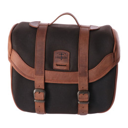 Longride, click-on Retro saddlebag waxed cotton. Khaki Universal